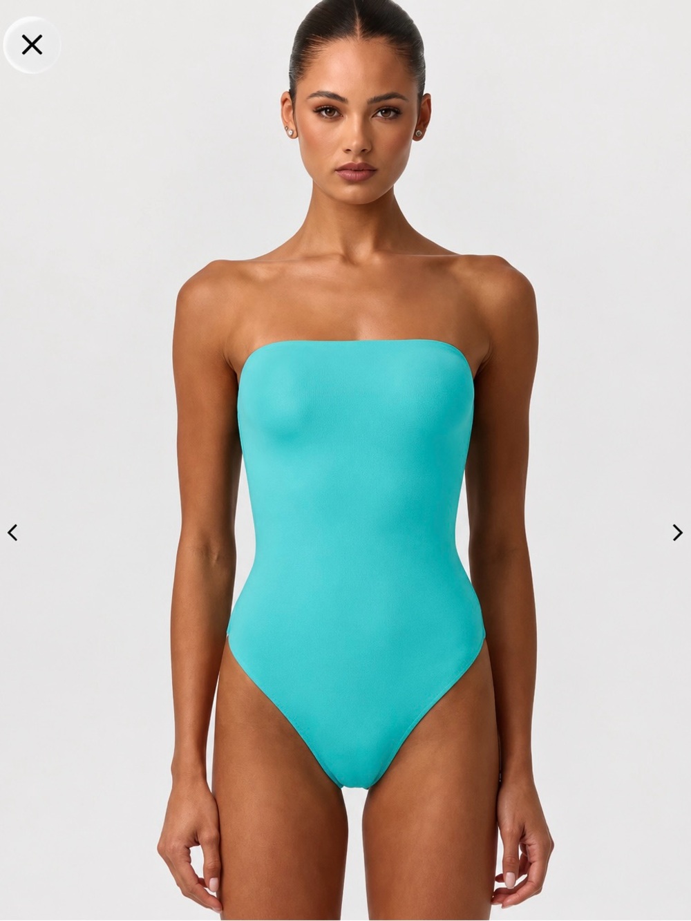 Naked Wardrobe Strapless Bodysuit Turquoise